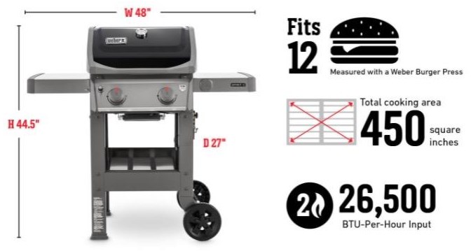 Weber Grills Spirit Gas Grills Spirit II E 210 Spirit II E 210 Grill Black LP Simon s Furniture Grill